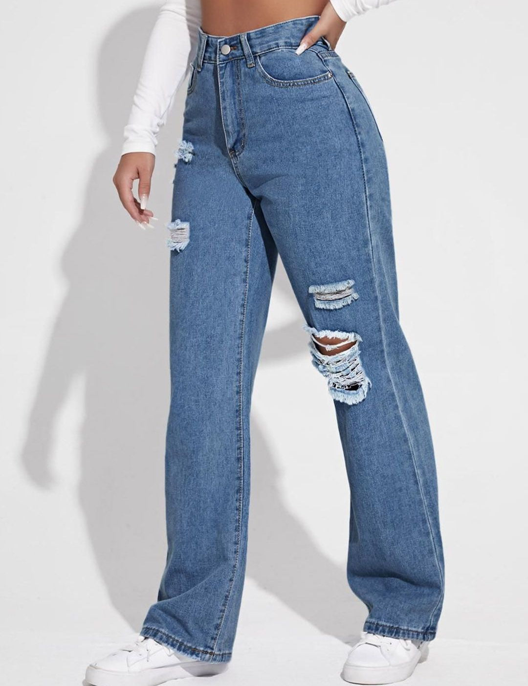 Kotty Women Straight Fit High-Rise Stretchable Jeans