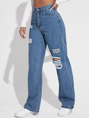 Kotty Women Straight Fit High-Rise Stretchable Jeans