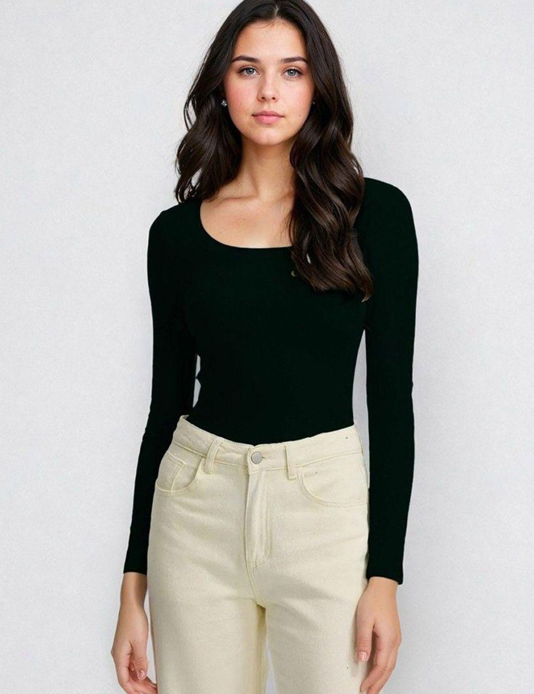 Kotty Black and Maroon Scoop Neck T-Shirt with Trouser