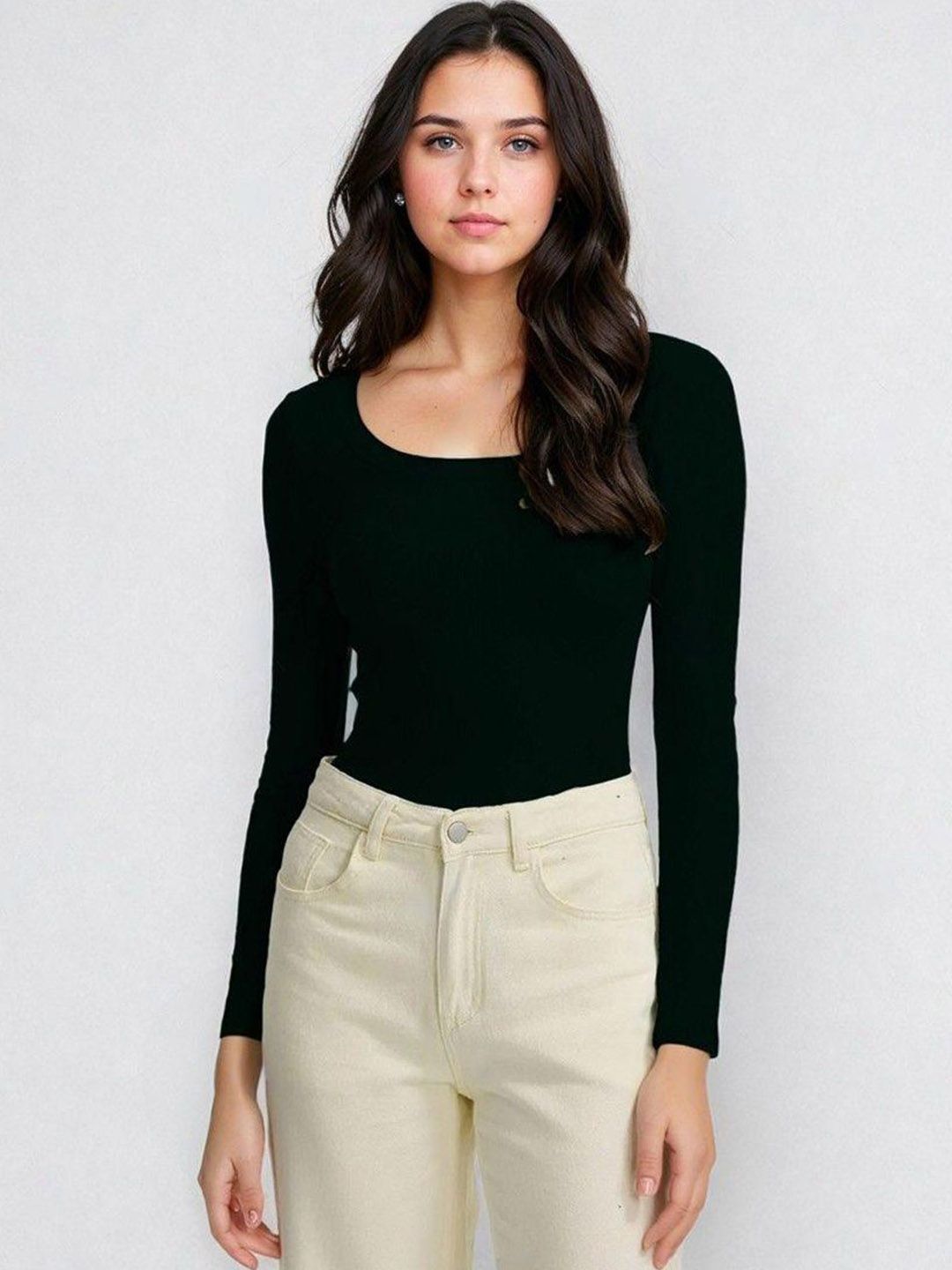 Kotty Black and Maroon Scoop Neck T-Shirt with Trouser