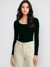 Kotty Black and Maroon Scoop Neck T-Shirt with Trouser