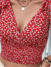 Kotty Women Floral Printed Blouson Crop Top