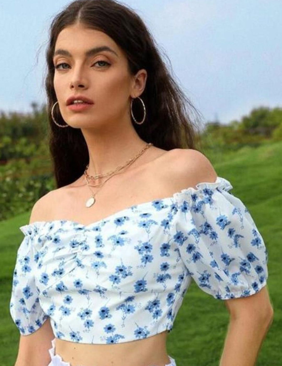 Kotty Women Floral Off-Shoulder Crop Top