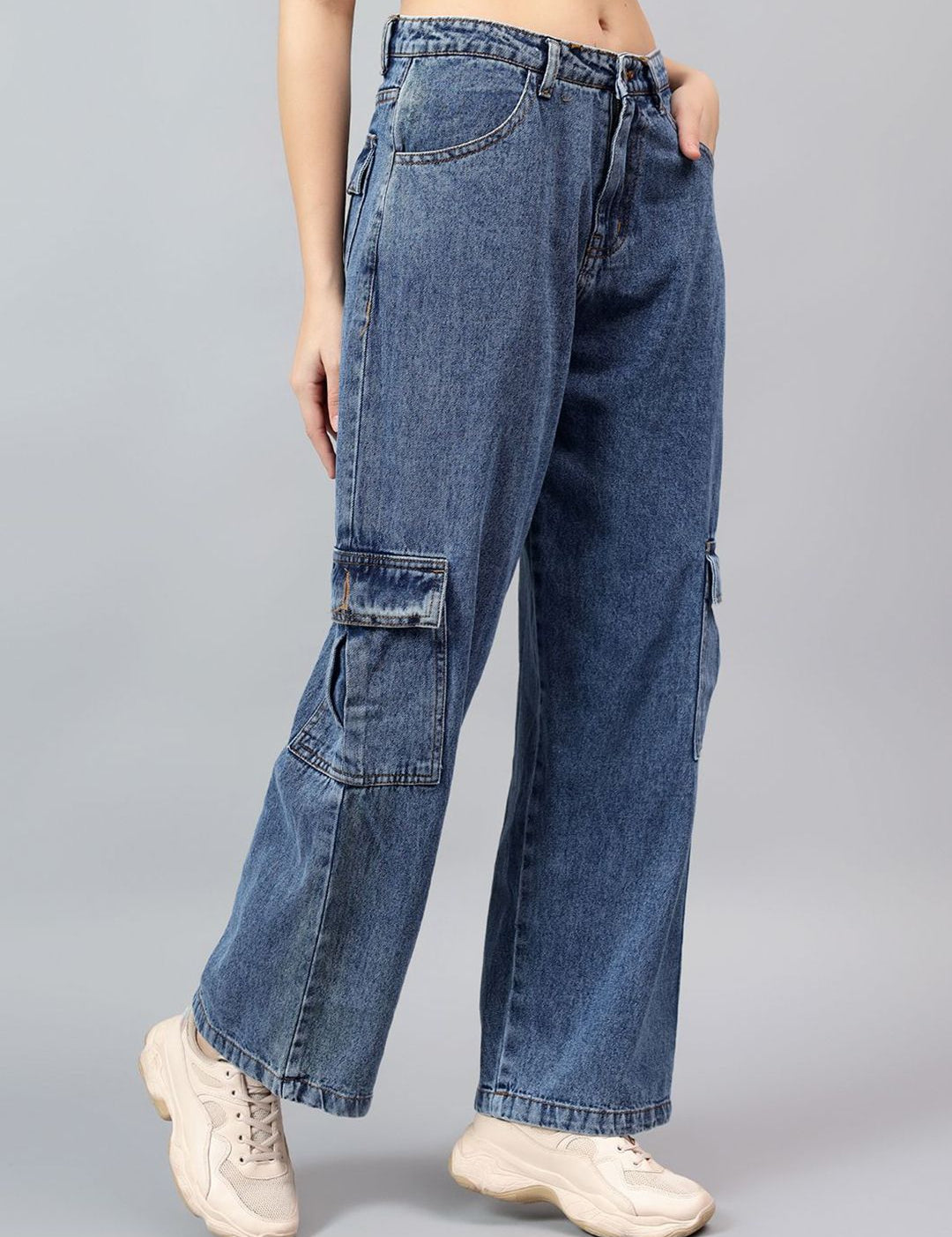 Kotty Women Straight Fit Mid-Rise Cotton Stretchable Jeans