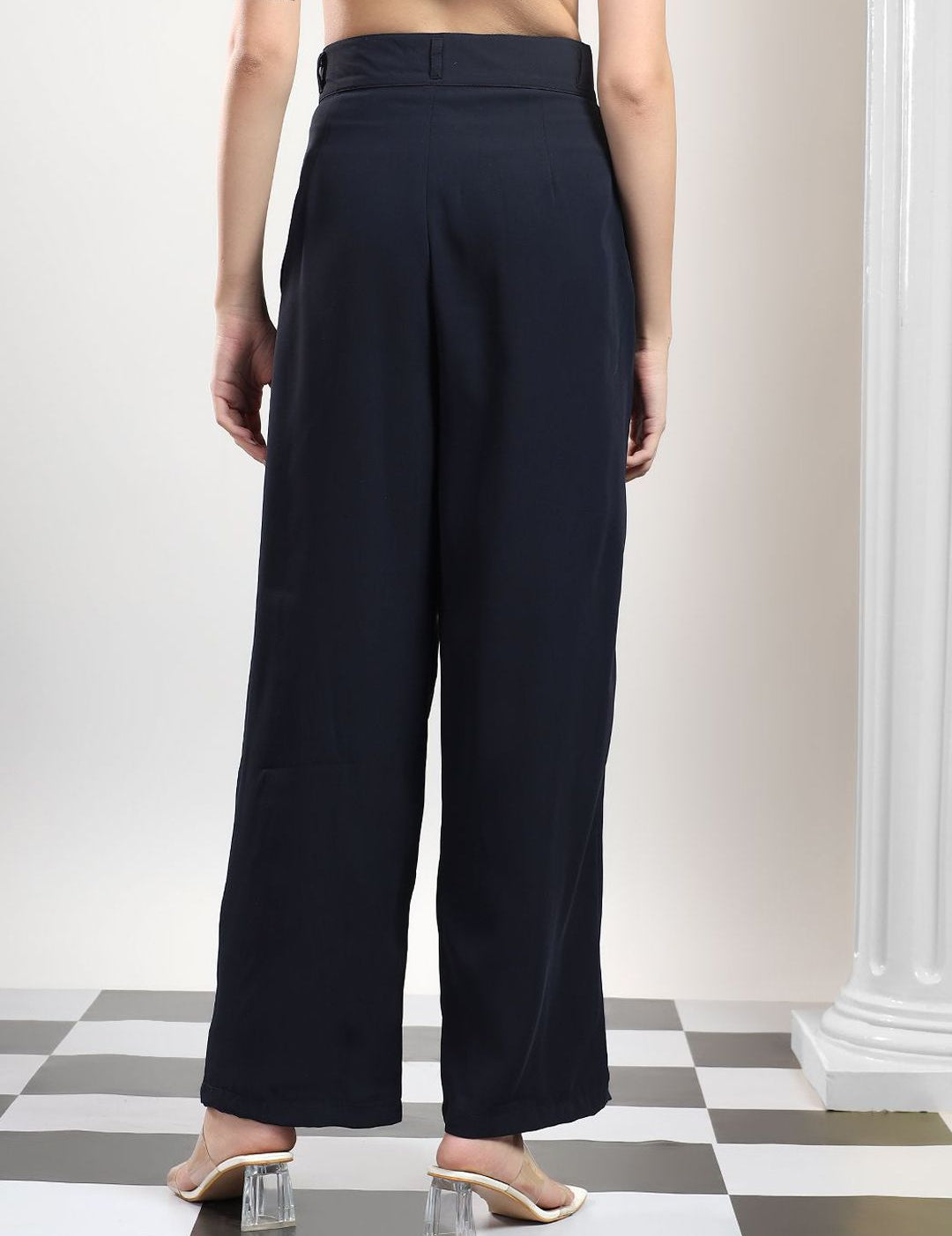 Kotty Women High-Rise Easy Wash Pleated Trousers