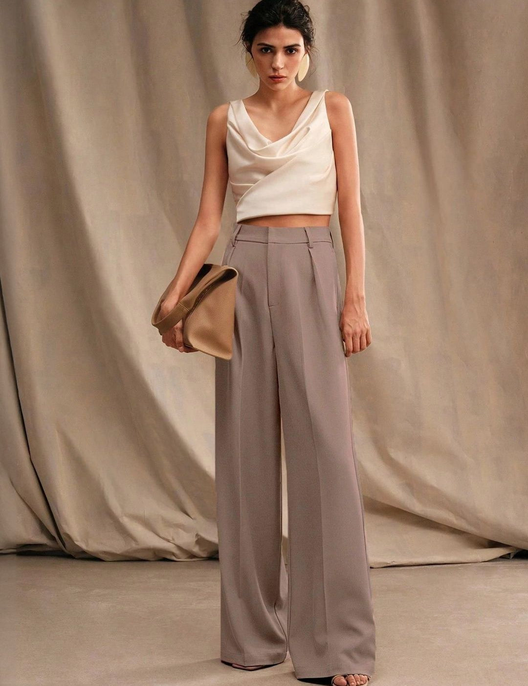 Kotty Women High-Rise Tapered Fit Pleated Trousers