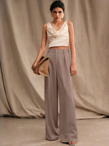 Kotty Women High-Rise Tapered Fit Pleated Trousers