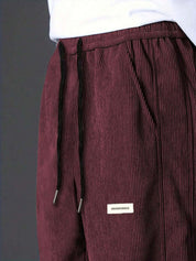 Kotty Men Cotton Relaxed High-Rise Corduroy Joggers Trousers