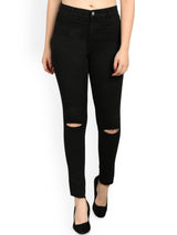 Kotty Women Skinny Fit High-Rise Stretchable Slash Knee Jeans