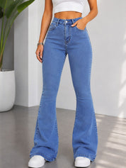 Kotty Women Straight Fit High-Rise Medium Shade Stretchable Cotton Lycra Blend Jeans