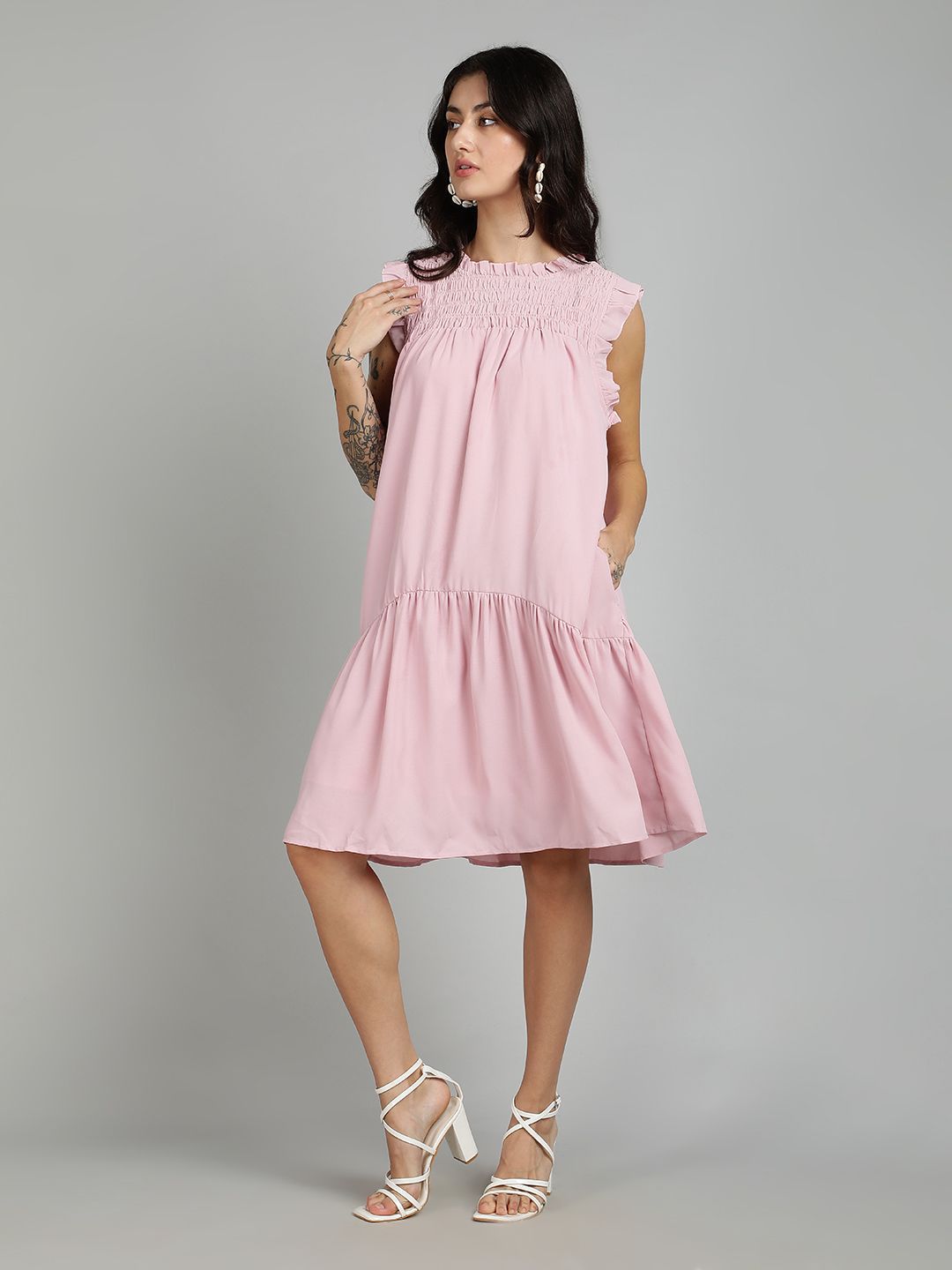 Kotty Women Flared Sleeve A - Line Dress