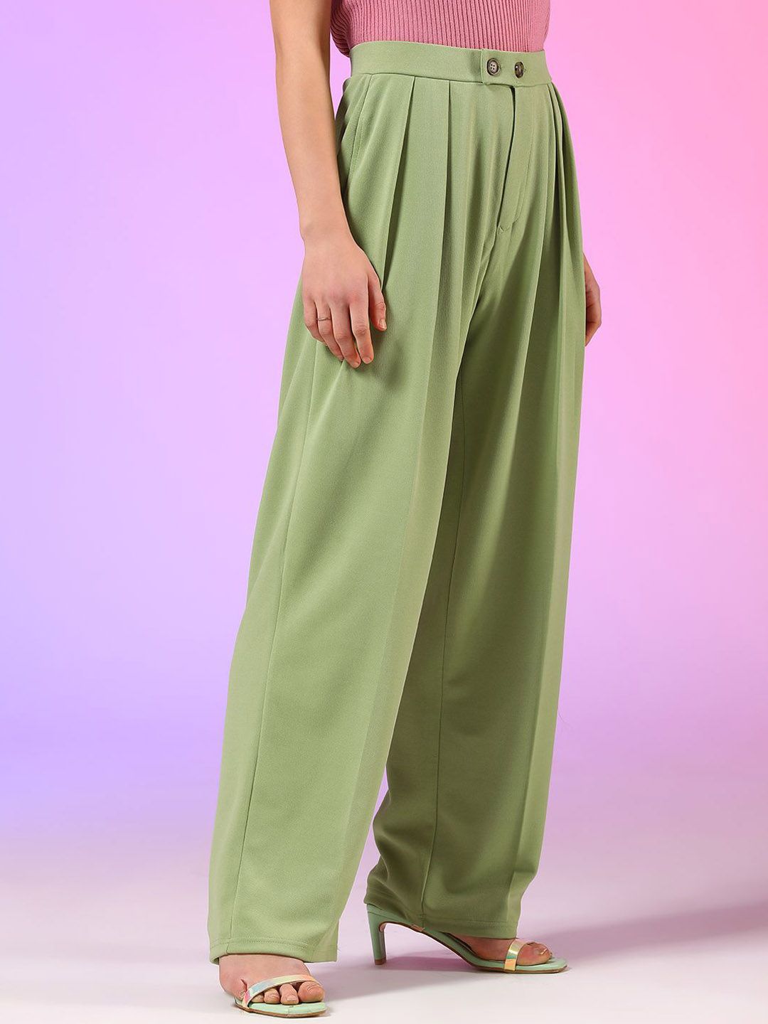 Kotty Women Classic High-Rise Pleated Trousers