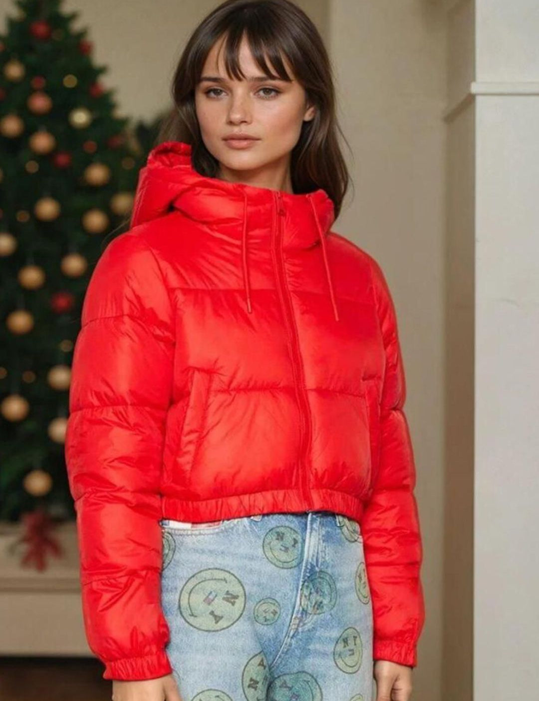 Kotty Hooded Lightweight Crop Puffer Jacket 