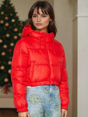 Kotty Hooded Lightweight Crop Puffer Jacket 