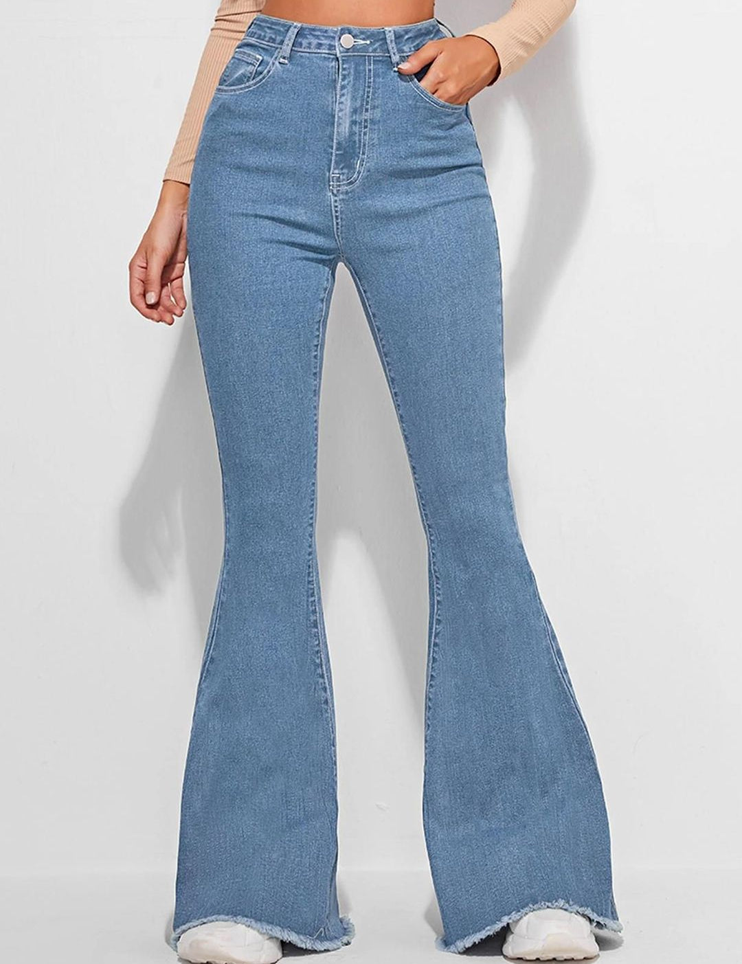 Kotty Women Cotton Bootcut High-Rise Jeans