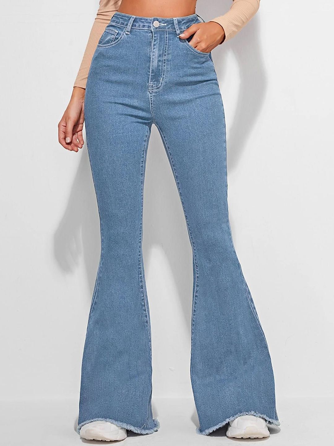 Kotty Women Cotton Bootcut High-Rise Jeans