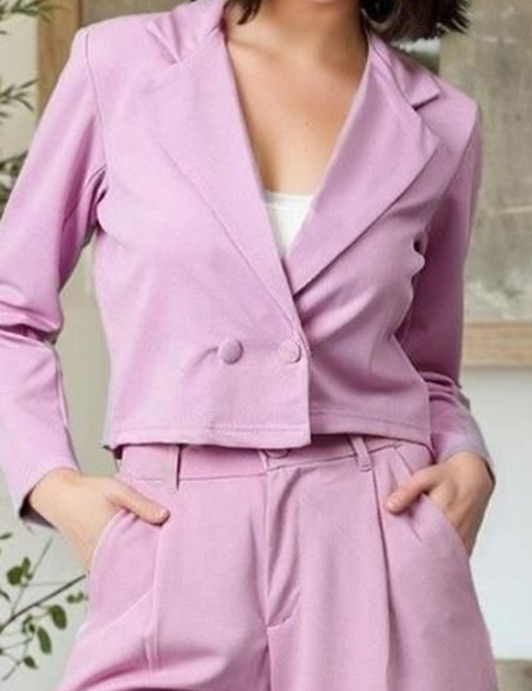 Kotty Lapel Collar Long Sleeves Coat With Trouser 