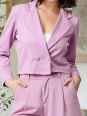 Kotty Lapel Collar Long Sleeves Coat With Trouser 