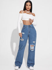 Kotty Women Straight Fit High-Rise Stretchable Jeans