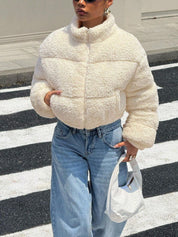 Kotty Women Woollen Crop Open Front Jacket