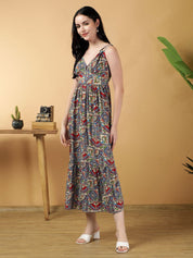 Kotty Abstract Print Fit & Flare Midi Dress