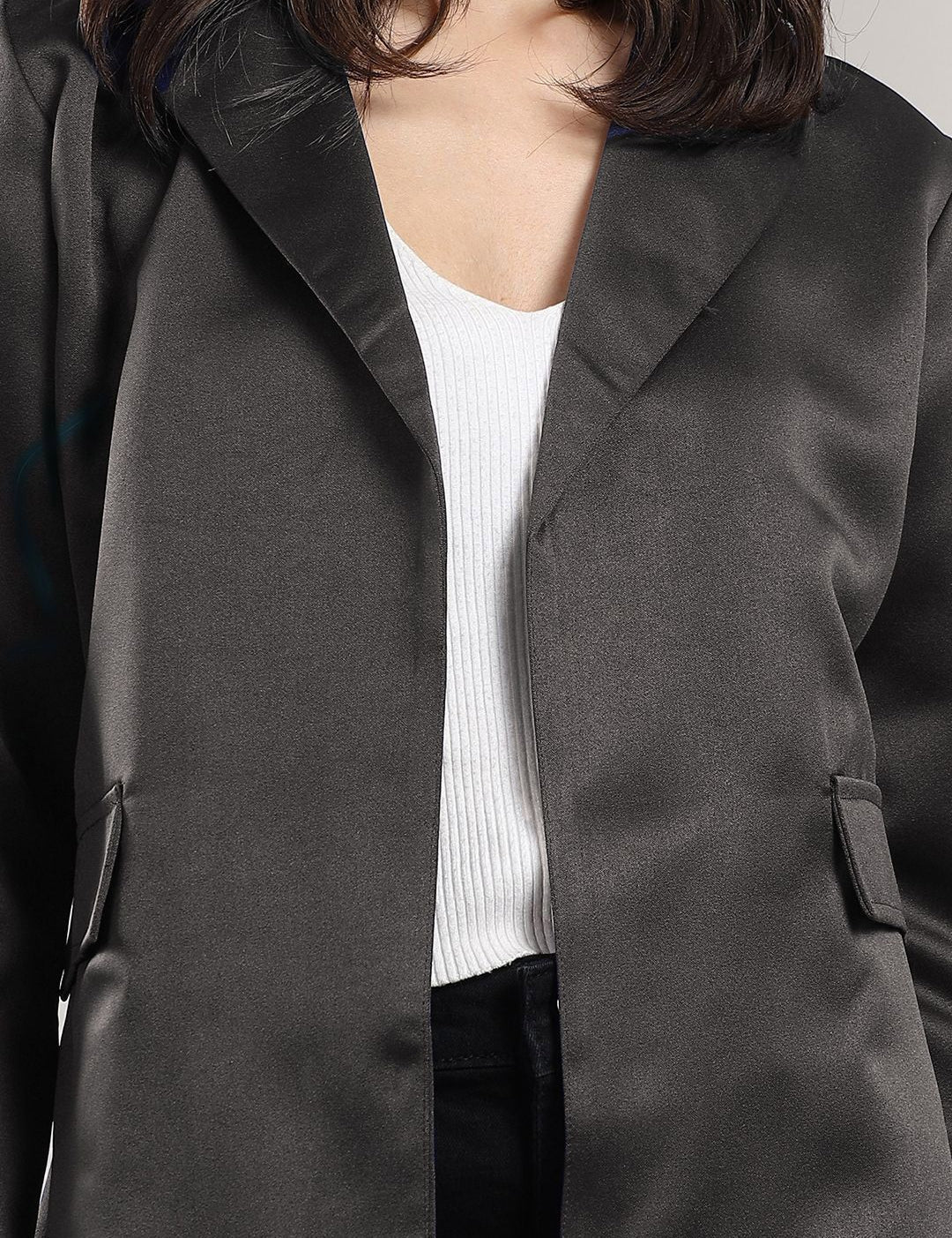 Kotty Notched Lapel Front Open Blazer