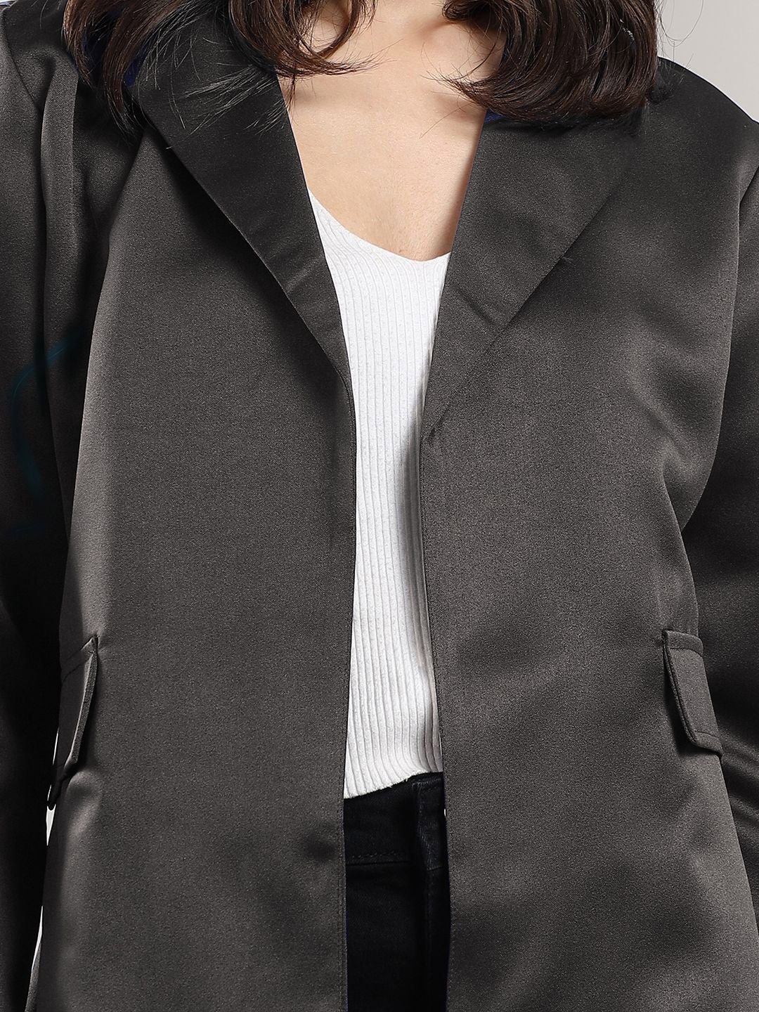 Kotty Notched Lapel Front Open Blazer