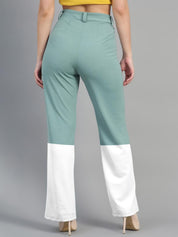 Kotty Women Colourblocked High-Rise Easy Wash Trousers