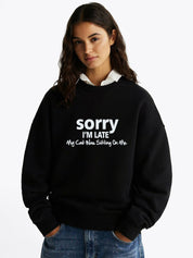 Kotty Women Typography Printed Round Neck Full Sleeve Sweatshirt