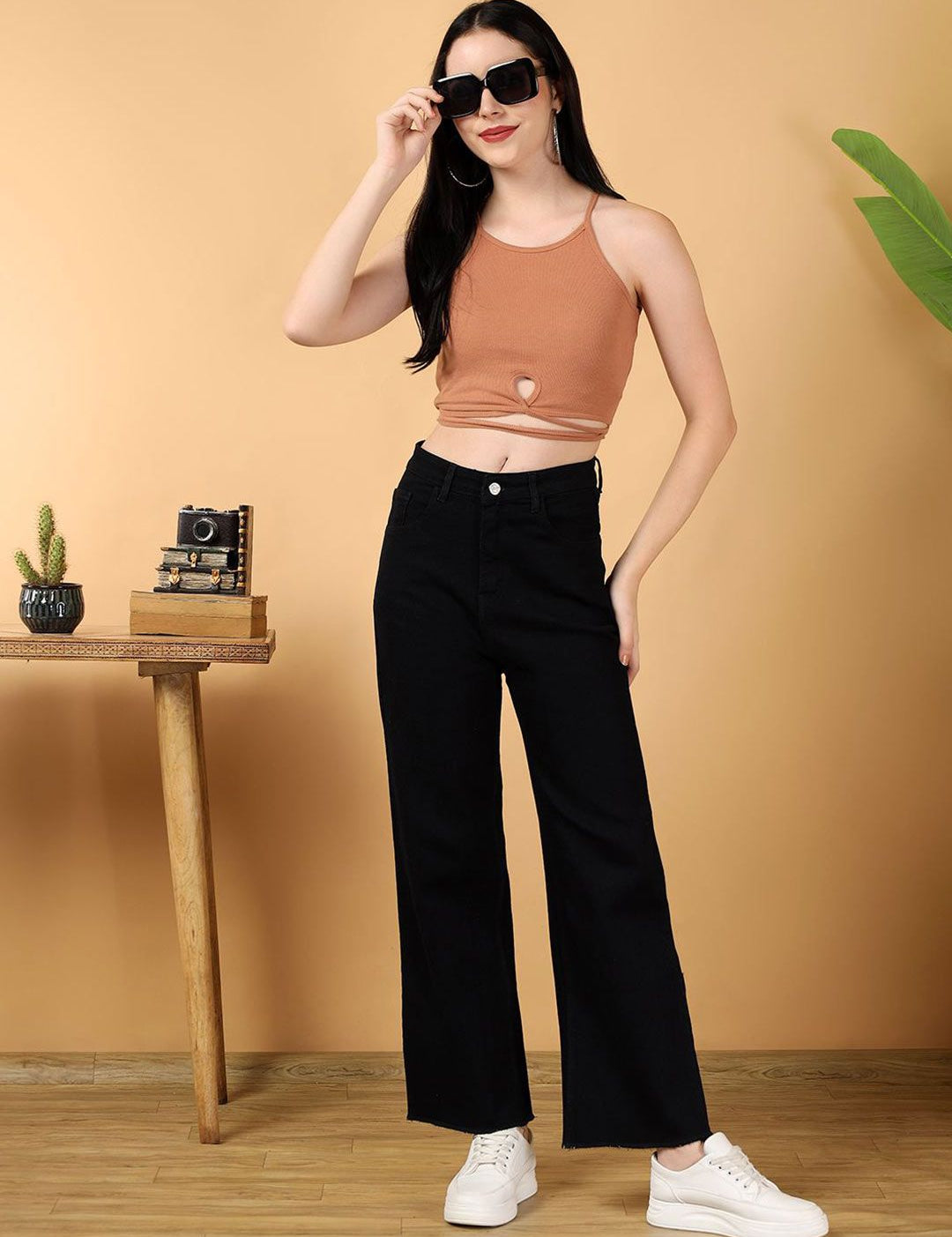 Kotty Women Jean Straight Fit High-Rise Stretchable Jeans