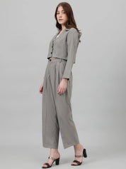 kotty Women 2PC (Blazer&Pant Set) Self Design Suit