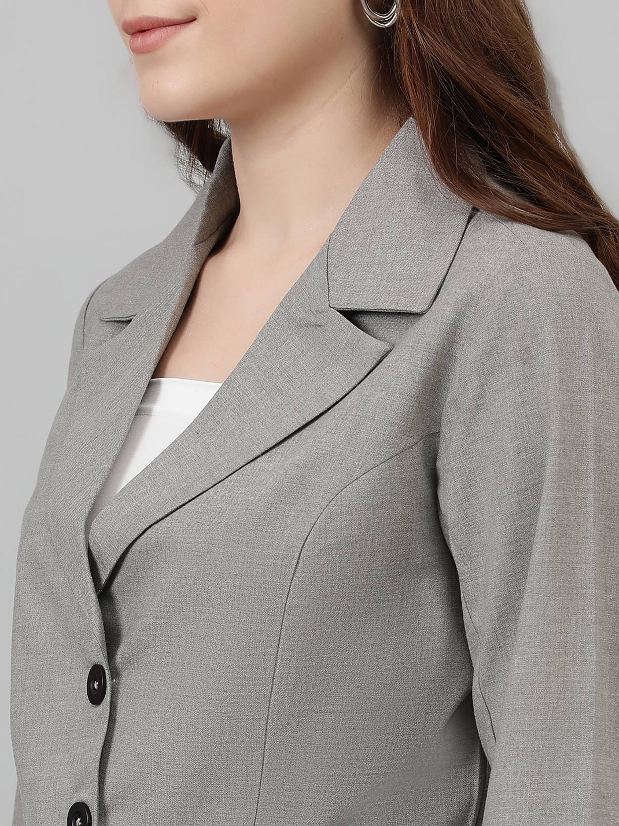 kotty Women 2PC (Blazer&Pant Set) Self Design Suit