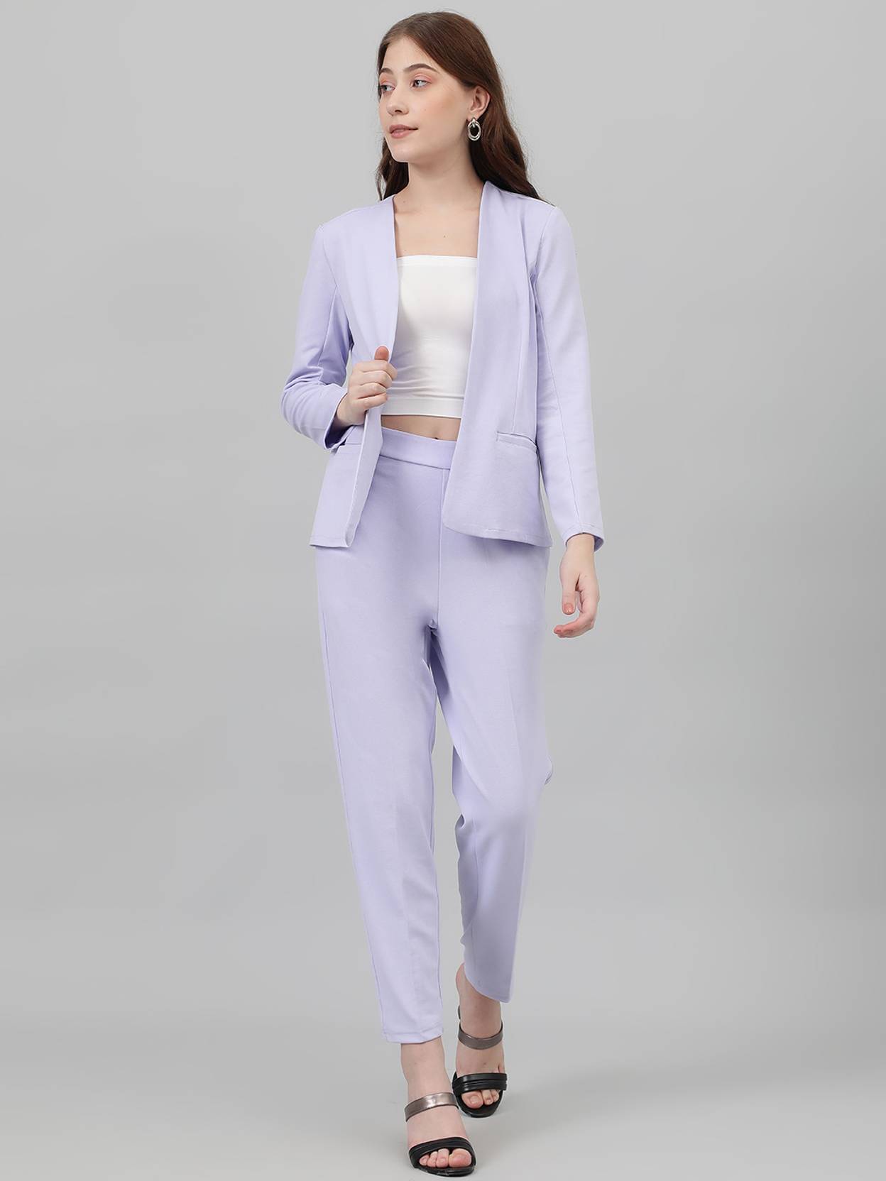 KOTTY Women 2PC (Blazer&Pant Set) Solid Suit