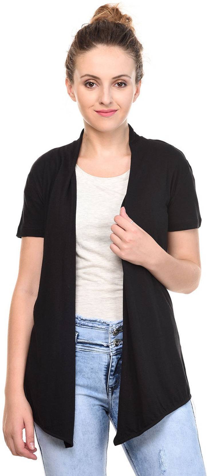 KOTTY  Women 3/4 Sleeve Black Shrug