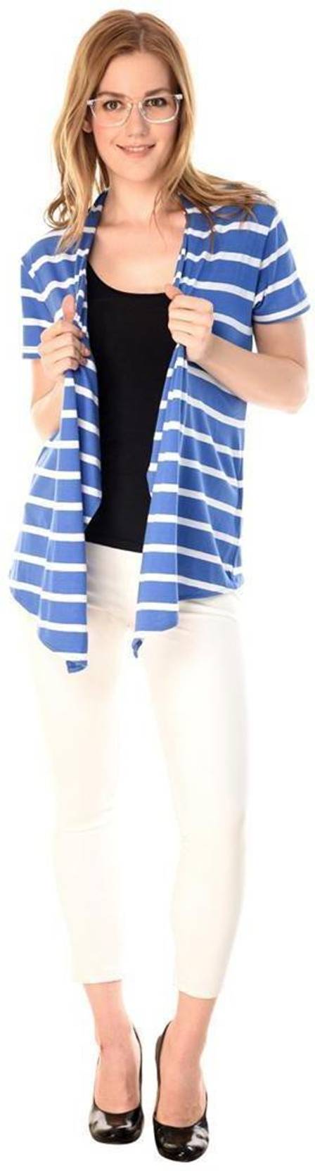KOTTY  Women 3/4 Sleeve Blue Shrug