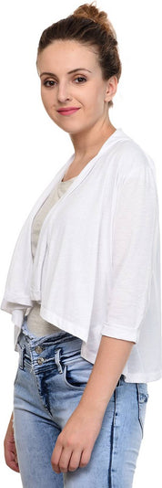 KOTTY  Women 3/4 Sleeve White Shrug