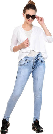 KOTTY  Women 3/4 Sleeve White Shrug