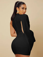 KOTTY Women A-line Black Above Knee/Mid Thigh Length Dress