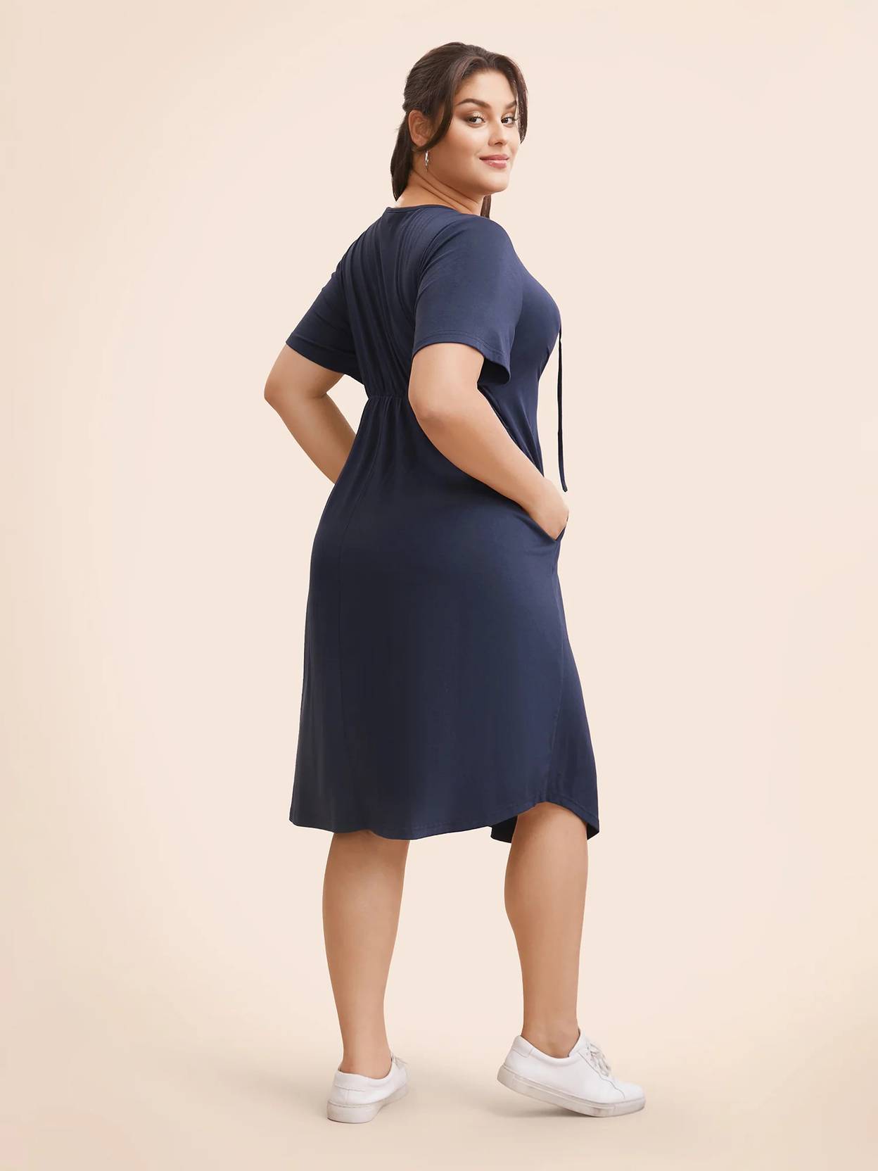 Curvy CLOSET  Women A-line Blue Knee Length Dress