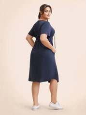 Curvy CLOSET  Women A-line Blue Knee Length Dress