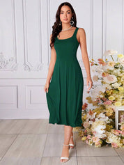 KOTTY Women A-line Green Below Knee Dress