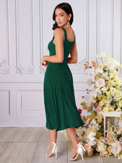 KOTTY Women A-line Green Below Knee Dress