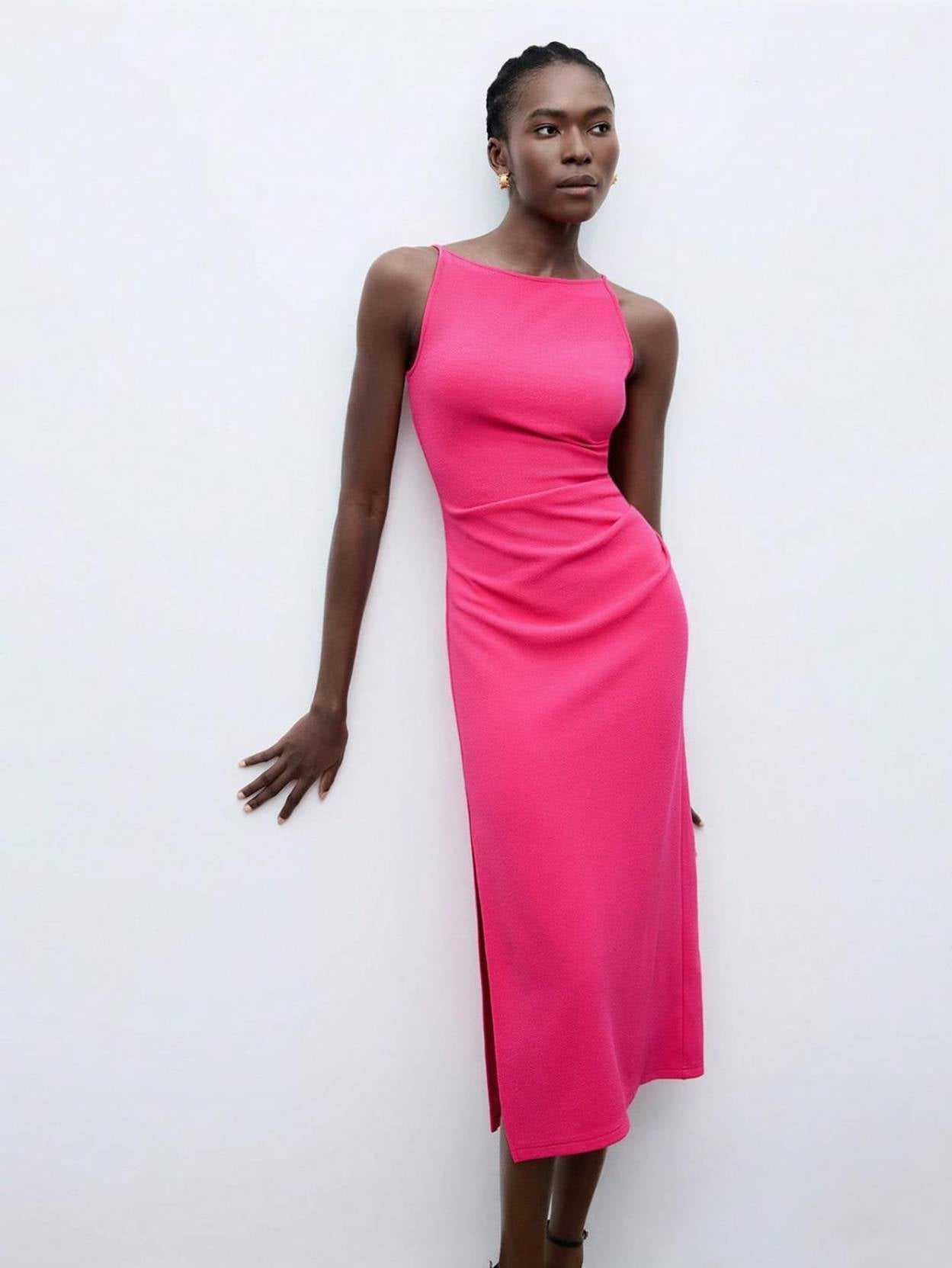 kotty Women A-line Pink Below Knee Dress