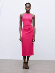 kotty Women A-line Pink Below Knee Dress