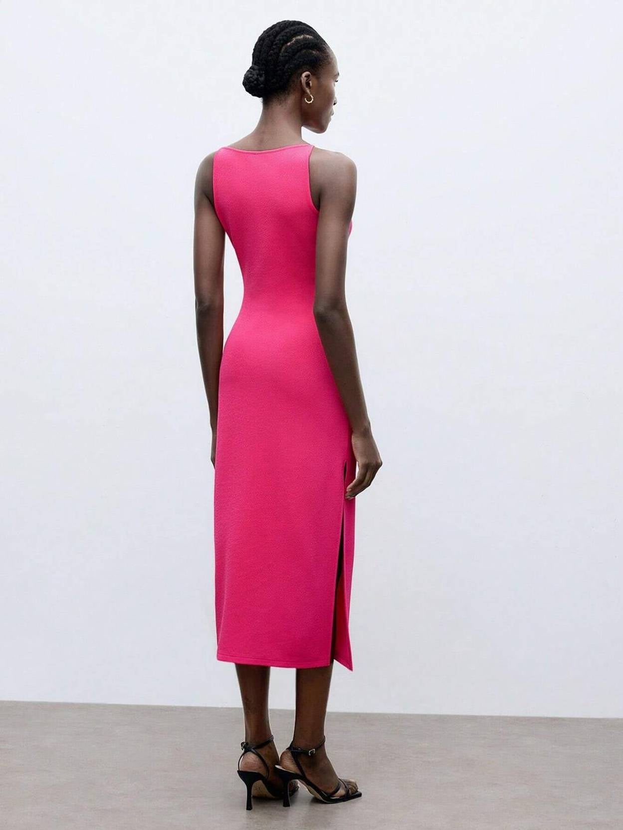 kotty Women A-line Pink Below Knee Dress