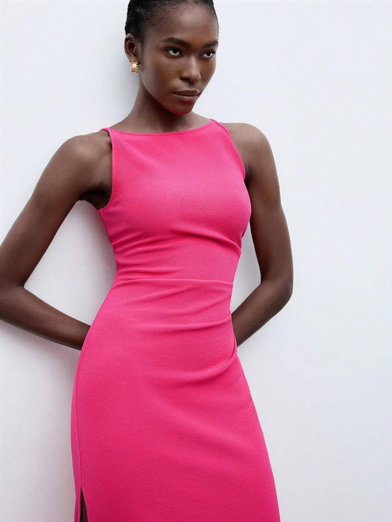 kotty Women A-line Pink Below Knee Dress