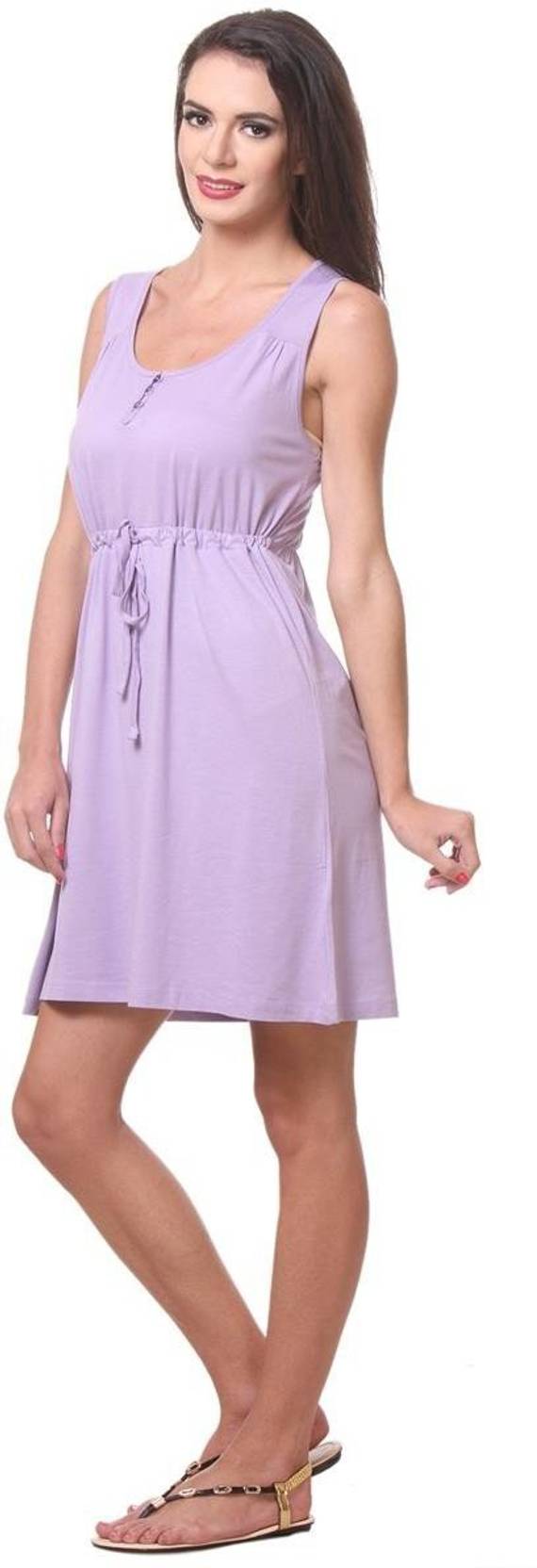 KOTTY Women A-line Purple Knee Length Dress