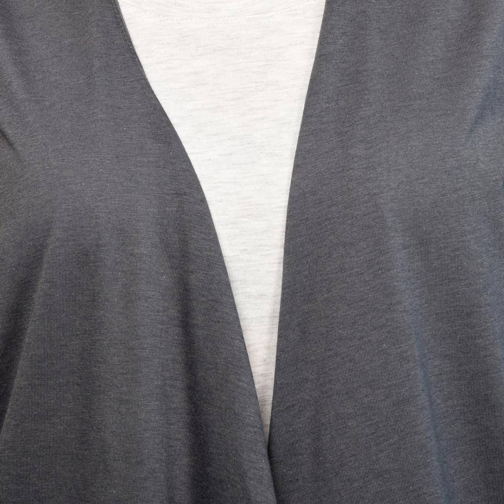 KOTTY  Women Asymmetric 3/4 Sleeve Grey Shrug