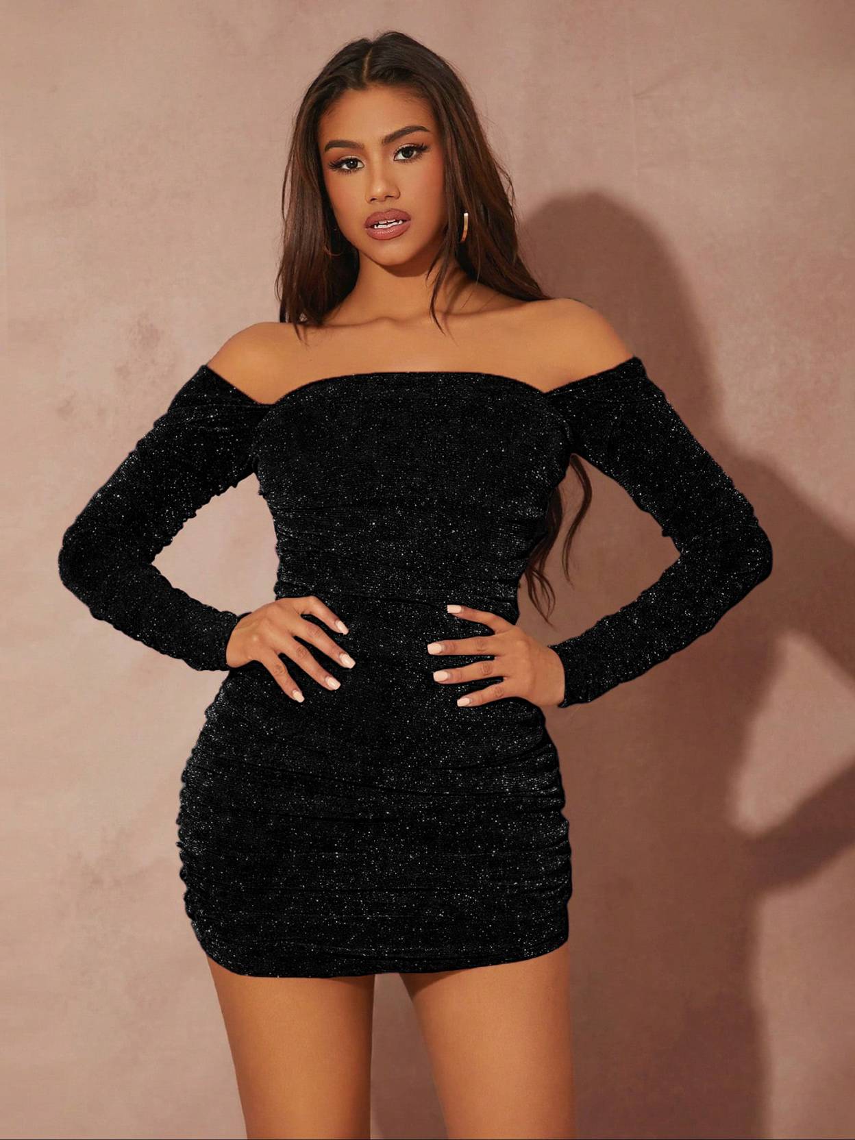 KOTTY Women Bodycon Black Above Knee/Mid Thigh Length Dress