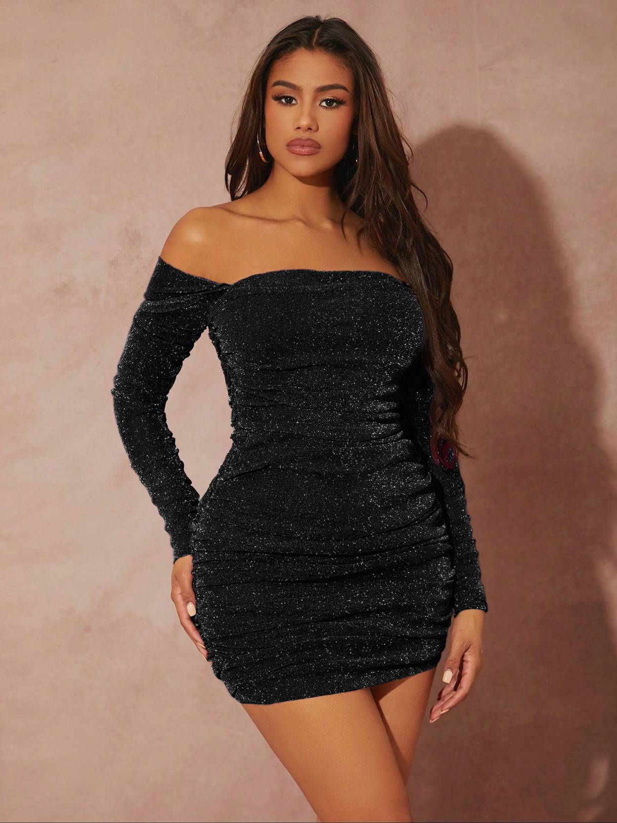 KOTTY Women Bodycon Black Above Knee/Mid Thigh Length Dress
